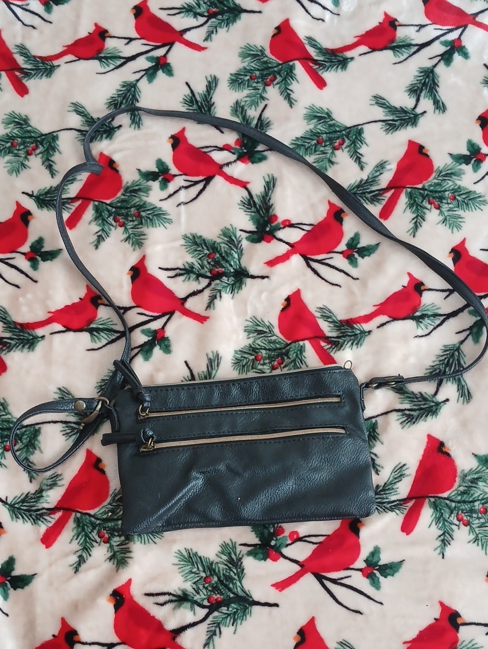 American Rag Teal Crossbody Bag with Gold Zippers